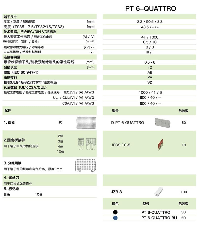 PT直插式系列PT 6-QUATTRO