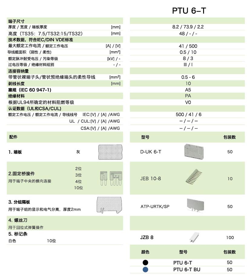 PT直插式系列PTU 6-T